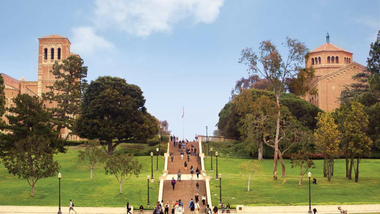 Wide shot of outdoor staircase